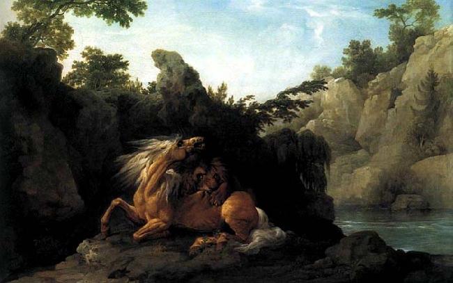 George Stubbs Lion Devouring a Horse oil painting image